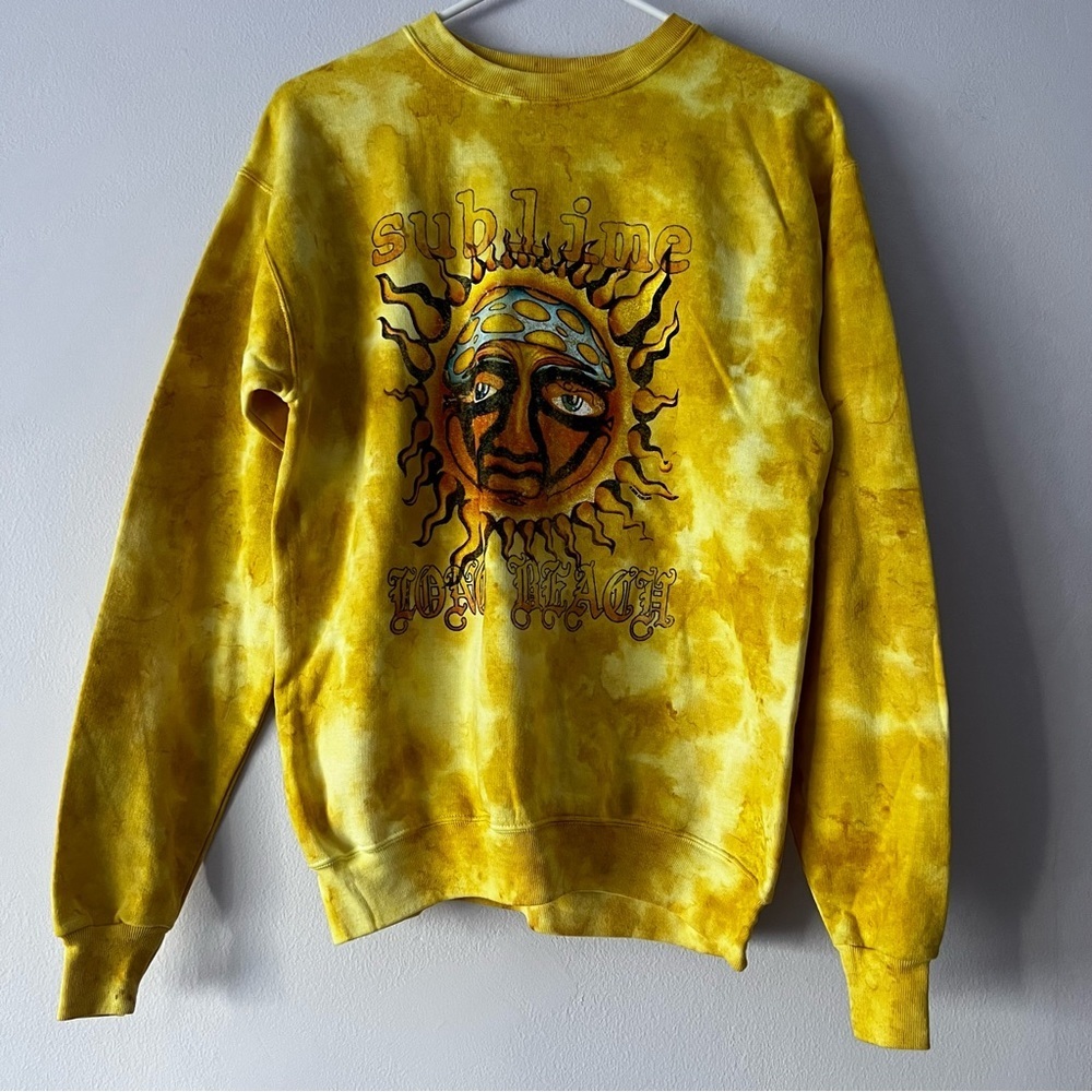 NWT Sublime Yellow Tie Dye Crewneck Sweatshirt Small